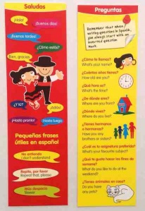 Spanish bookmark Saludos y Preguntas